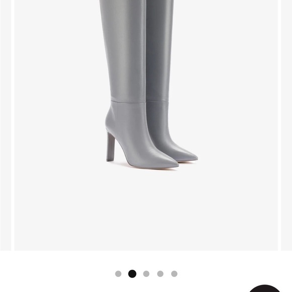 Larroude x Jennifer Fisher Cement Gray Heeled Over knee Boots with Stiletto Heel - Picture 6 of 8